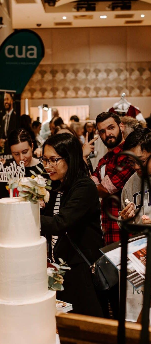 Couple at wedding expo